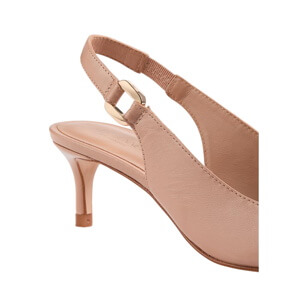 L.K. Bennett Lettie Neutral Leather Slingback Open Courts